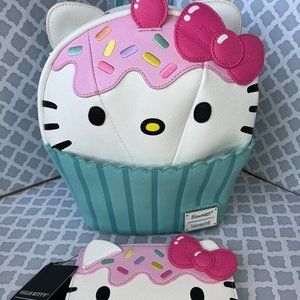 Loungefly Sanrio Cupcake Hello Kitty Mini Backpack with Wallet BNWT from USH!